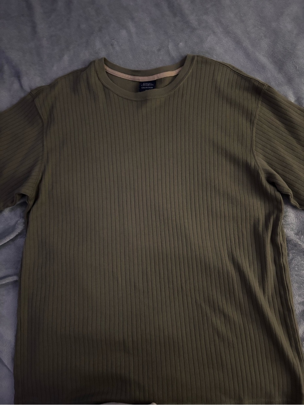 Daniel Cremieux Olive Ribbed Short-Sleeve Crewneck Tee